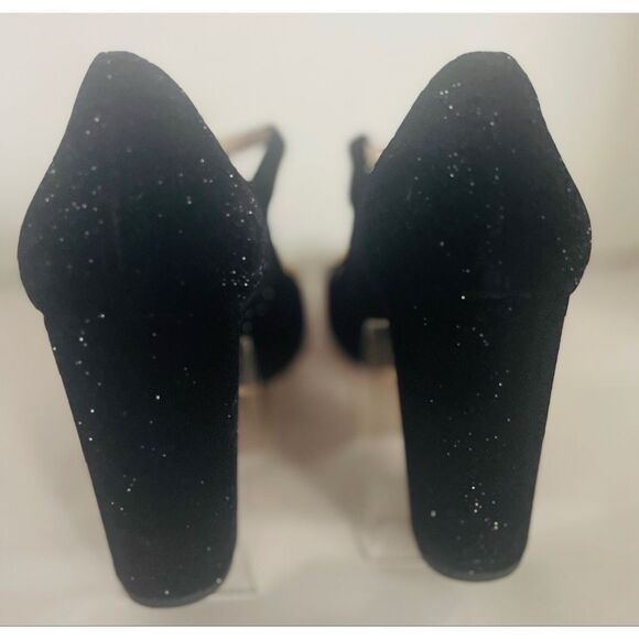 Kate Spade Black Velvet Heels with Pink Embellishments ballina Mary Jane Pump 10 - Picture 6 of 10